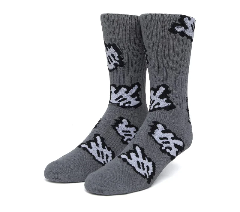 HUF Fuck It Cursor Sock Charcoal