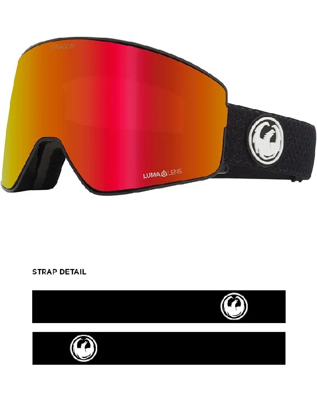 Dragon PXV Snow Goggles Split / Lumalens Red Ion + Spare Lens