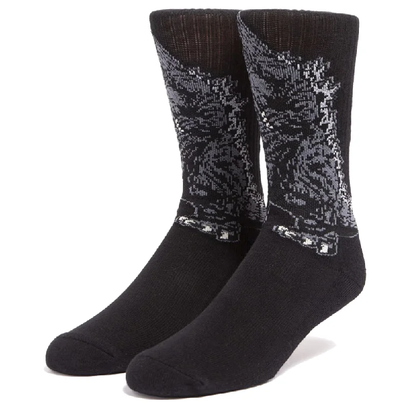 HUF Godzilla Crew Sock Black