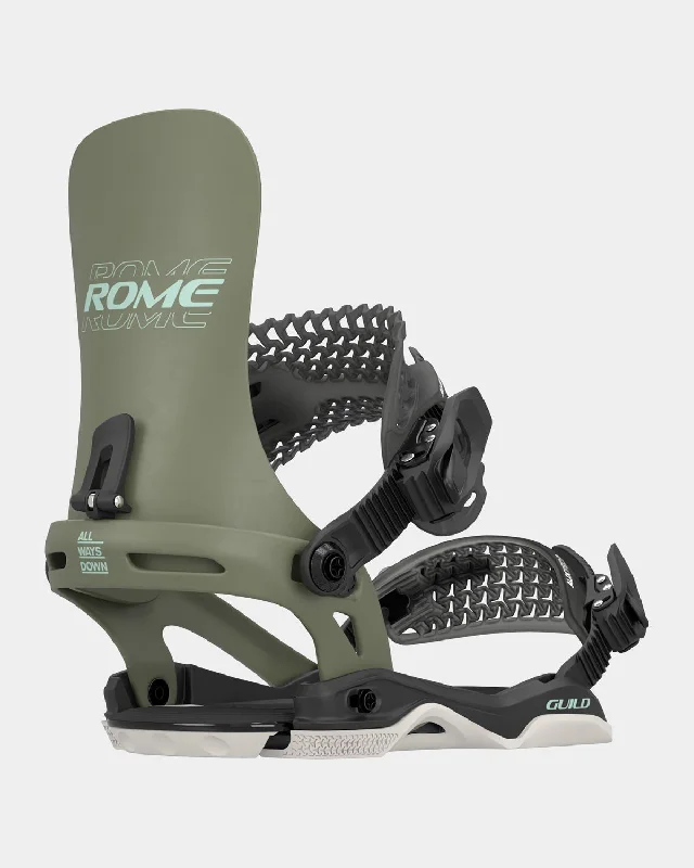 Rome Guild Snowboard Bindings Medium / Large (Women's US 9-11.5) Olive New 2025