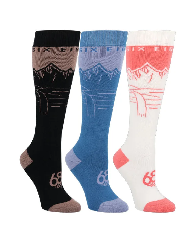 686 Women's Escape Sock 3-Pack Bright Pack 2025