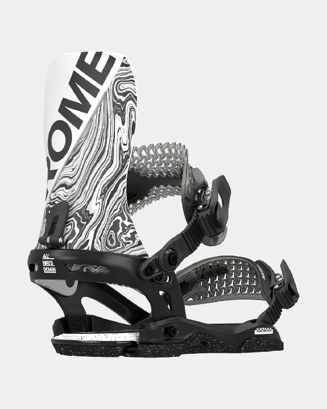 Rome Katana Snowboard Bindings Size Medium/Large Men's US 7.5-10 Black White New