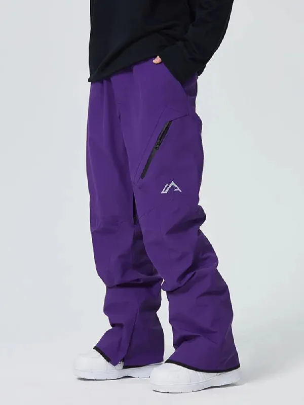 Men's Searipe Diagonal Zipper Snow Pants