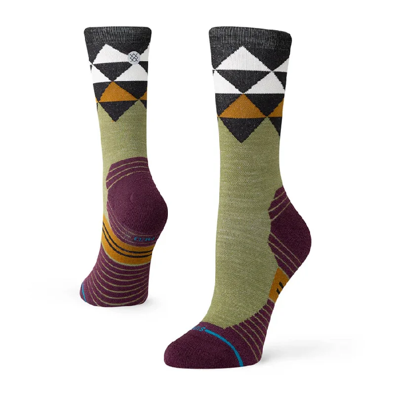 Stance Women's Run Quadrilateral Lt Wool Crew Sock Black