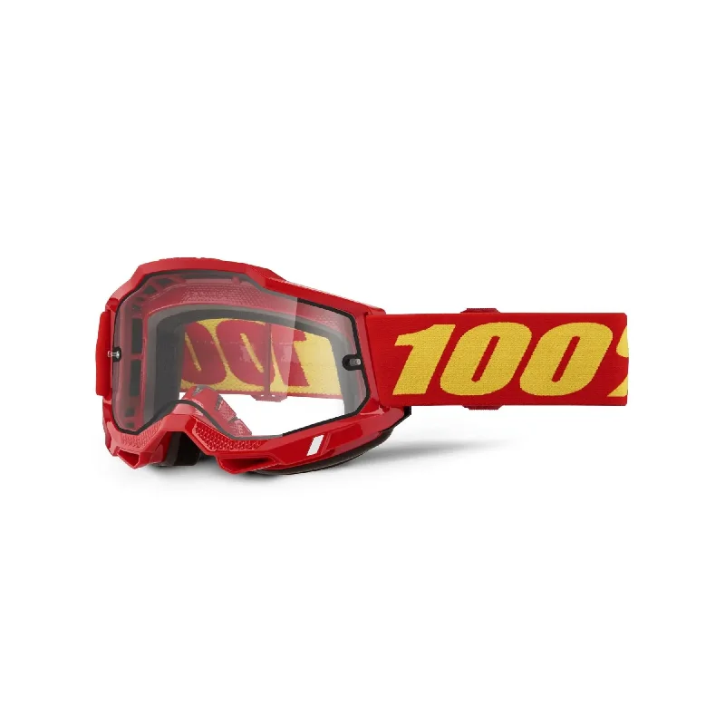 100% Accuri 2 Enduro Moto Goggles Red / Clear Lens