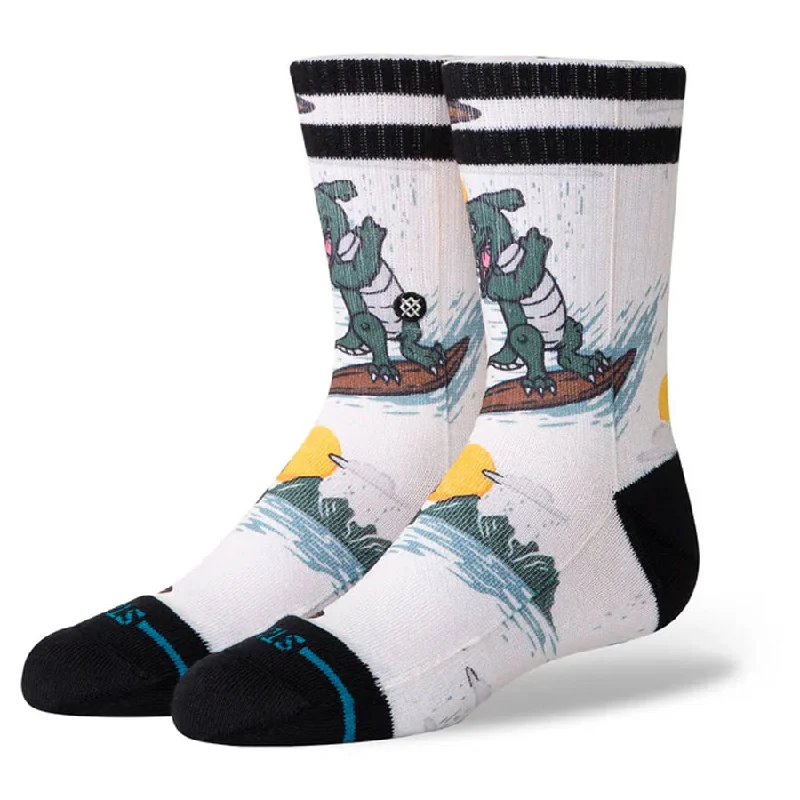 Stance Kids' Party Wave Crew Sock Off White