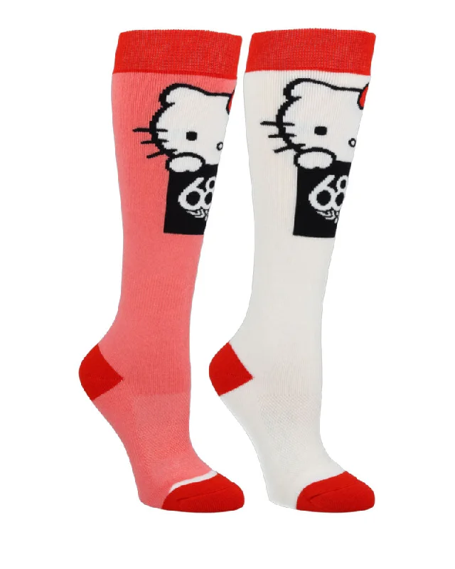 686 Women's Hello Kitty Sock 2-Pack Red White 2025