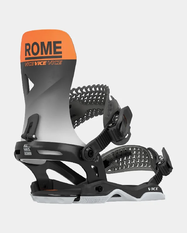 Rome Vice Snowboard Bindings Medium/Large (Men's US 7.5-10) Black Orange New