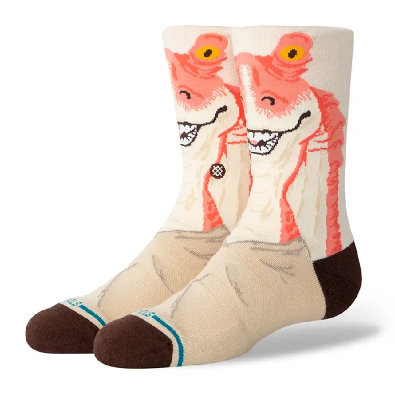 Stance Kids' Star Wars Jar Jar Crew Sock Vintage White