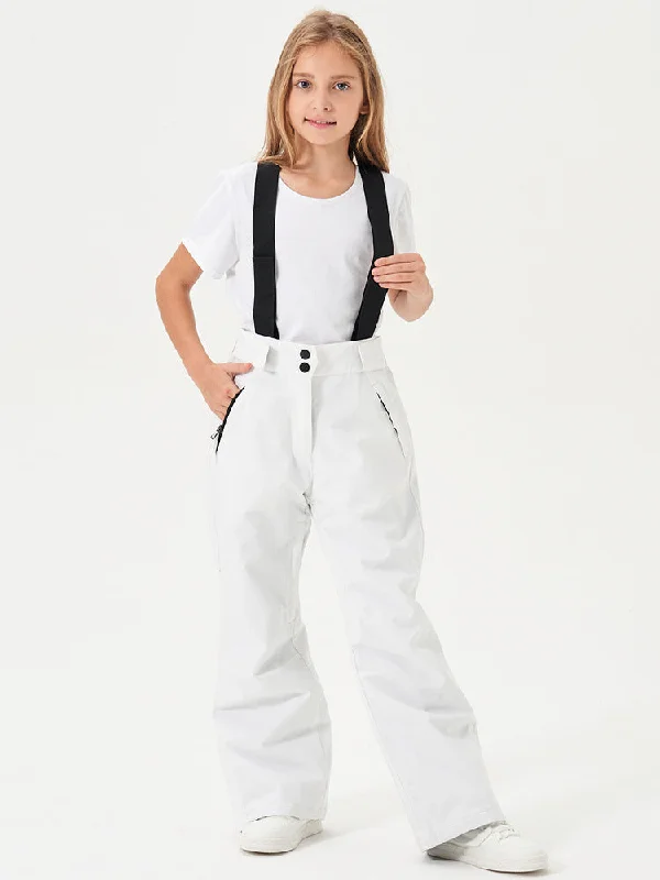 Kids Loose Fit Ski & Snow Bibs Pants One-piece Trousers