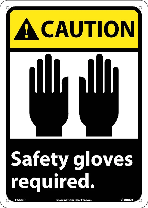 Caution Safety Gloves Required Sign