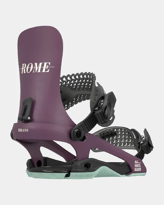 Rome Brass Snowboard Bindings, Small (Women's US 6.5 - 8.5), Plum New 2025