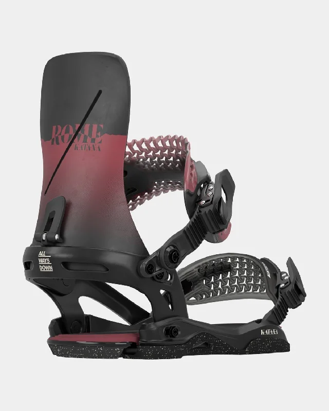 Rome Women's Katana Snowboard Bindings Medium / Large US 9-11.5 Black Burgundy