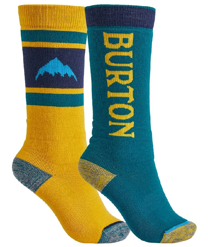 Burton Kids' Weekend Midweight Sock 2-Pack - Celestial Blue / Cadmium Yellow 2022