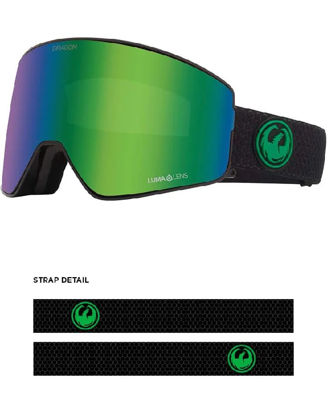 Dragon PXV2 Snow Goggles Split / Lulmalens Green Ion + Spare Lens