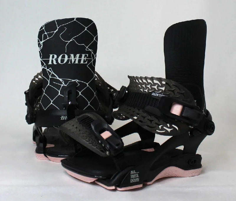 Rome Brass Snowboard Bindings, Small (Women's US 6.5 - 8.5), Black 2025 Demo