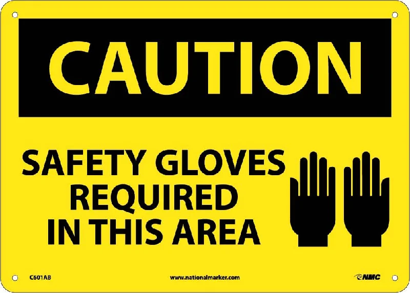 Caution Safety Gloves Required In This Area Sign