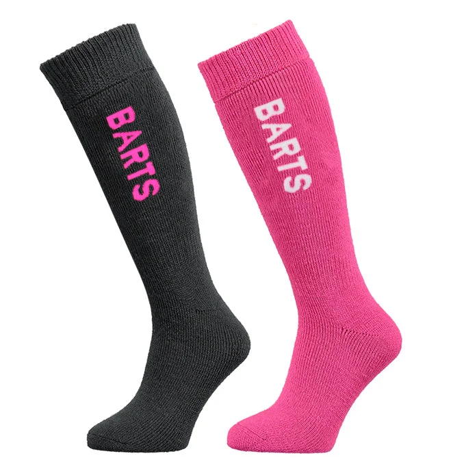 Barts Twin Pack Kids Ski Socks, anthracite & pink