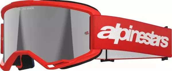 Alpinestars Vision 3 Wordmark Goggles Red / Mirror Silver