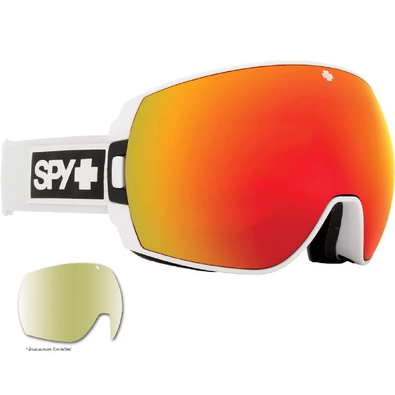 Spy Legacy SE Goggles Matte White HD Plus Bronze with Red Spectra Mirror + Spare Lens