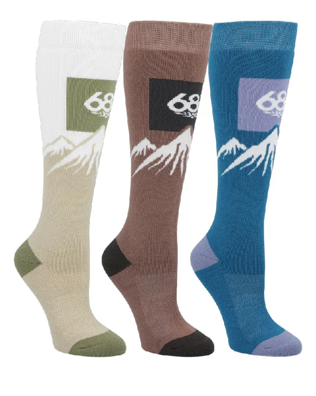 686 Women's Snow Caps Sock 3-Pack Earth Tones 2025