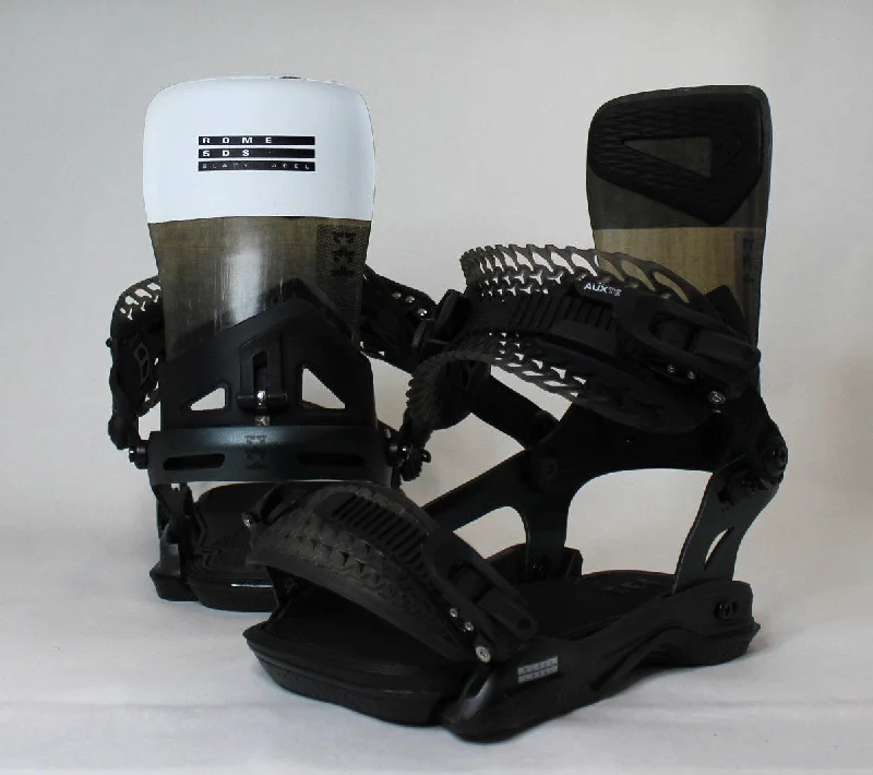 Rome Black Label Snowboard Bindings M/L (Men's US 7.5-10) Black/White 2025 Demo