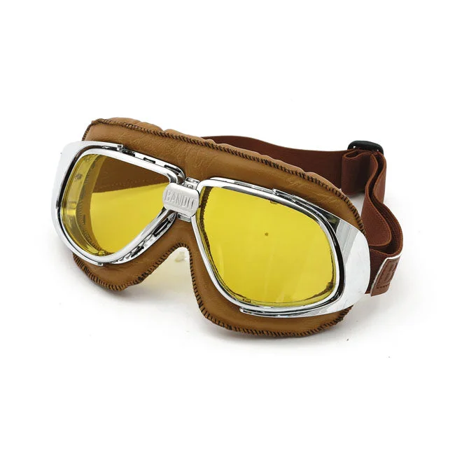 Bandit Classic Goggles Yellow Lens / Replica Brown Leather