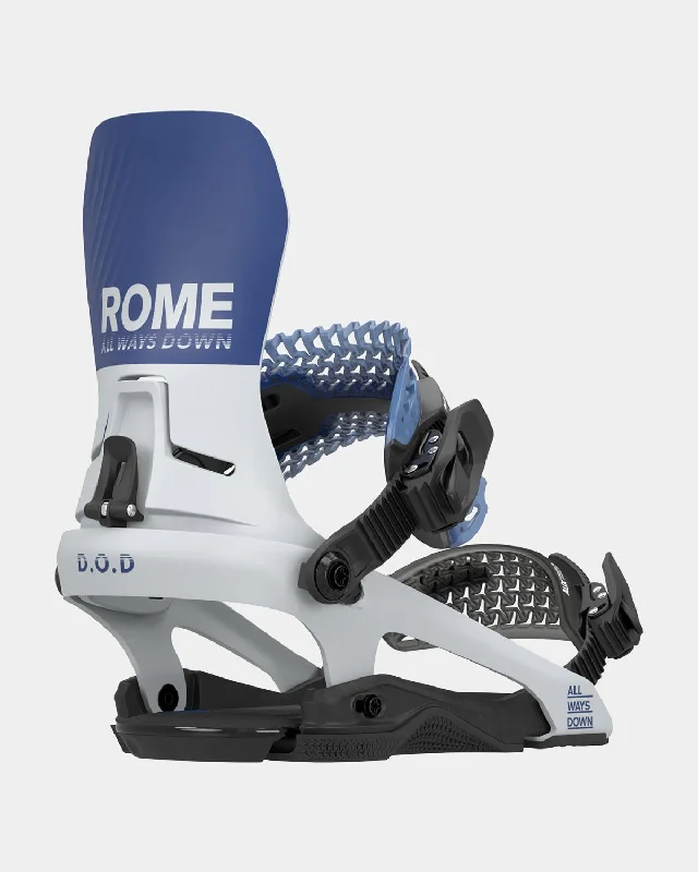 Rome D.O.D. Snowboard Bindings, L/XL (Men's US 10.5-13), Blue Grey New Do or Die