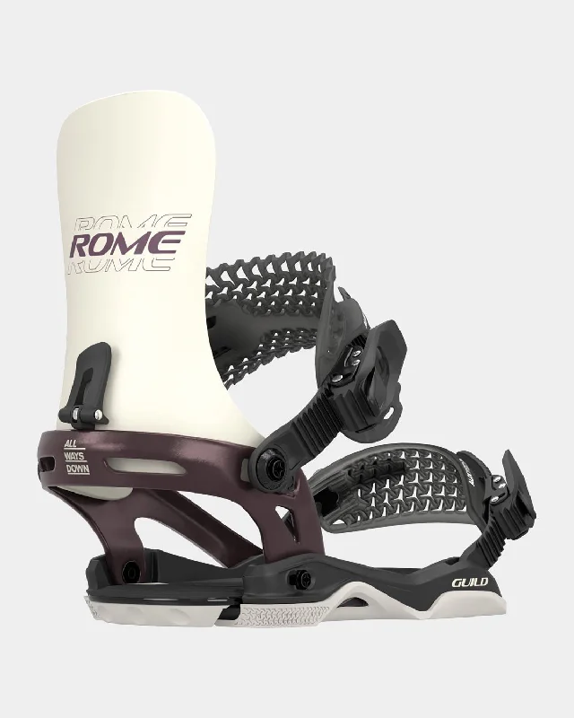 Rome Guild Snowboard Bindings Medium / Large (Women's US 9-11.5) Bone/Purple New