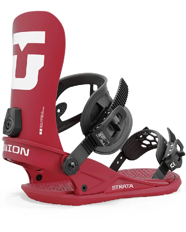 Strata Snowboard Bindings - Burgundy 2025