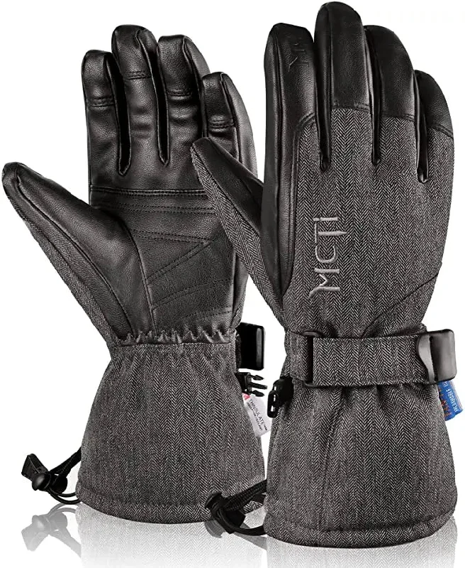 MCTi SkiPro On-Piste Unisex Ski Gloves-Men's Waterproof Ski Gloves