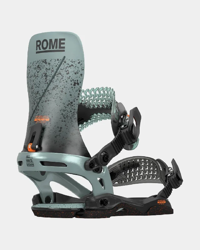 Rome Katana Pro Snowboard Bindings Medium/Large (Mens US 7.5-10) Gray Orange New