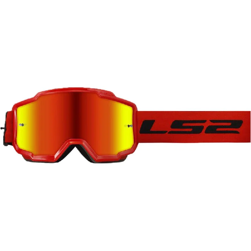 LS2 Charger Goggles Red With Iridium Red Lens