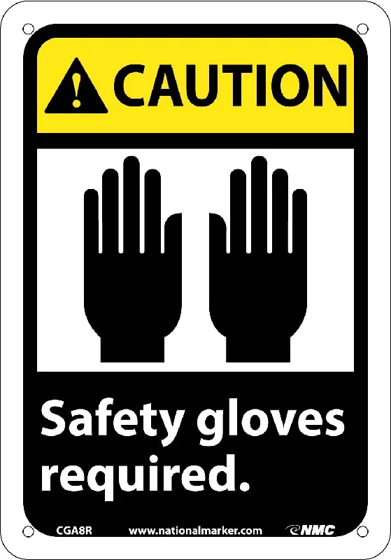 Caution Safety Gloves Required Sign