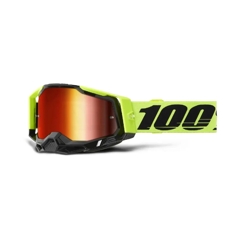 100% Racecraft 2 Goggles Neon Yellow / Mirror Red Lens