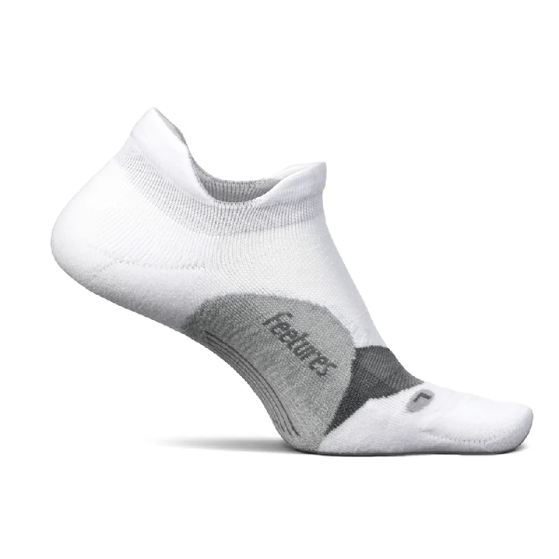 Feetures Elite Light Cushion No-Show Socks White