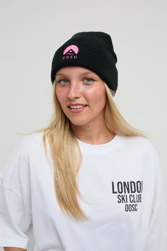 Classique Beanie - Black with Pink Logo